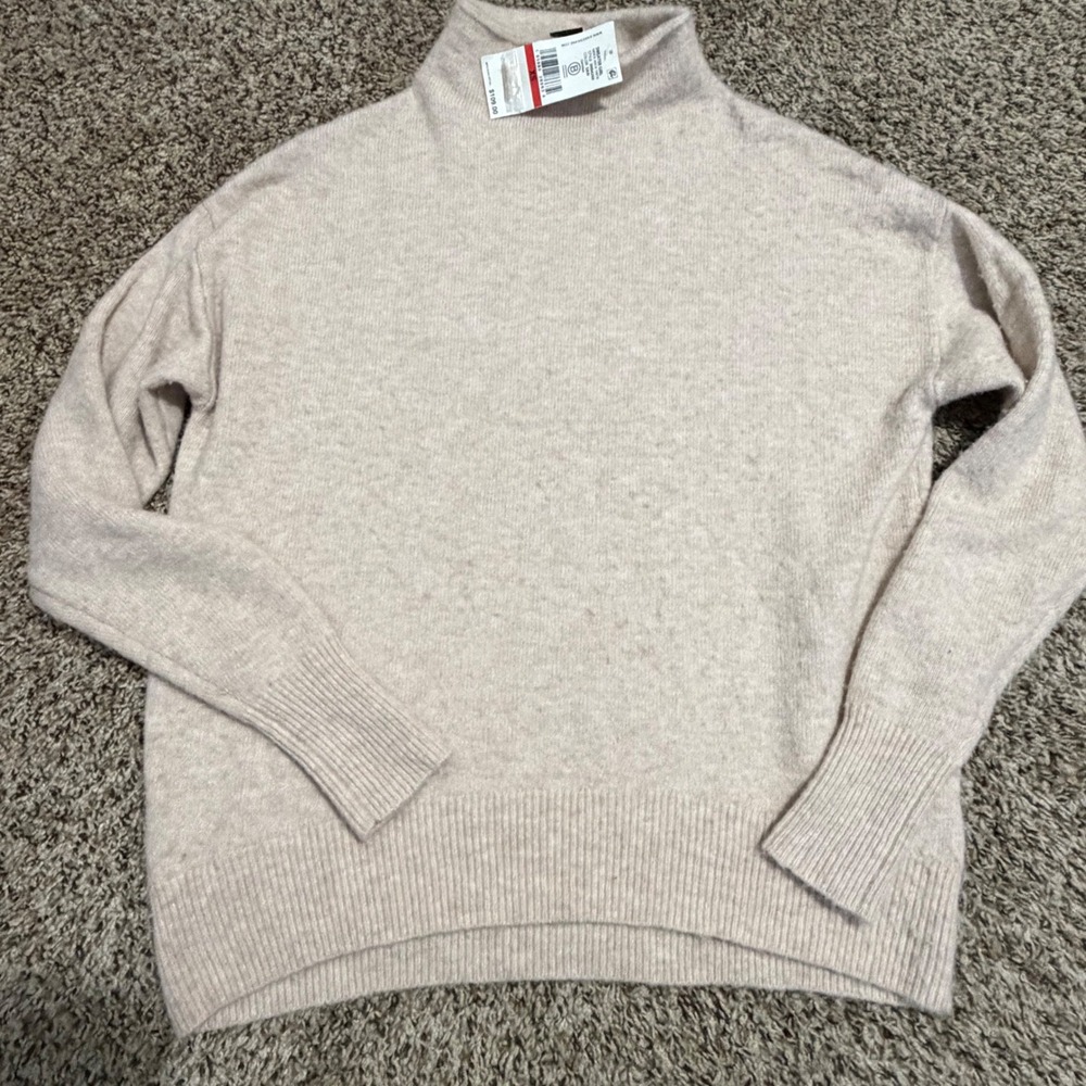 Karen Kane Womens Mock Neck Sweater Sand Beige Wool Blend XS 3N94268 NEW